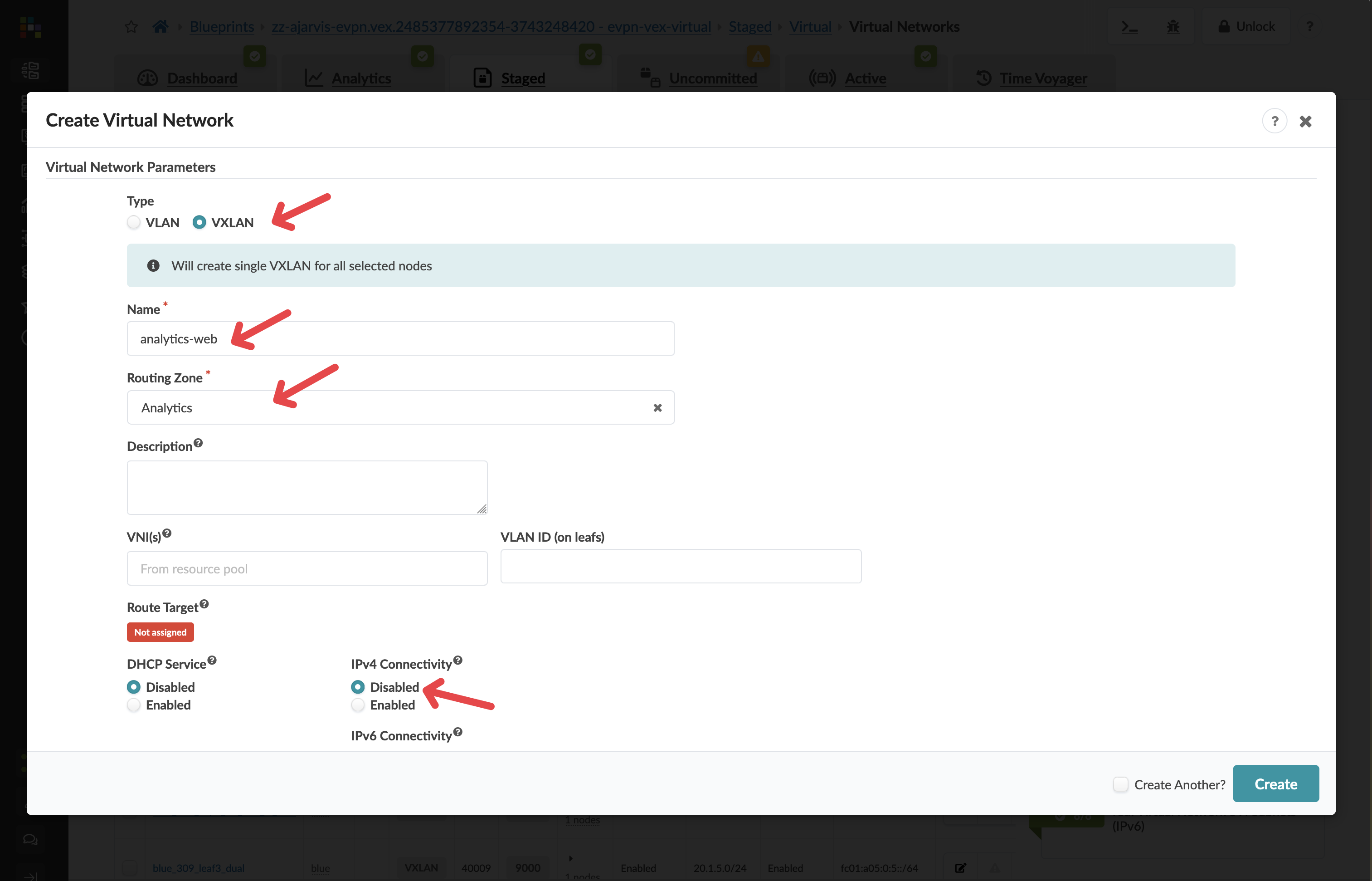 Create VN Configuration